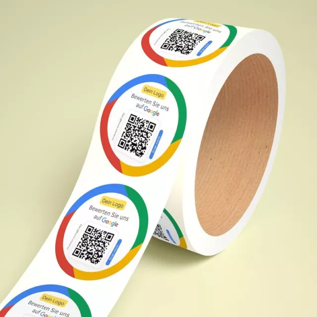 Personalisierte Sticker-Google Bewertung Aufkleber Etiketten Rolle Logo QR-Code