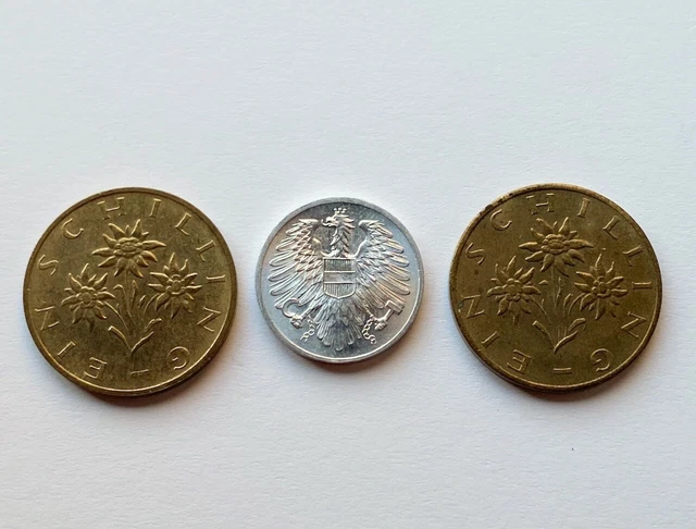 Austria 1962 Lightly Circulated 2 Groschen Coin KM #2876 Aluminum plus 2 other