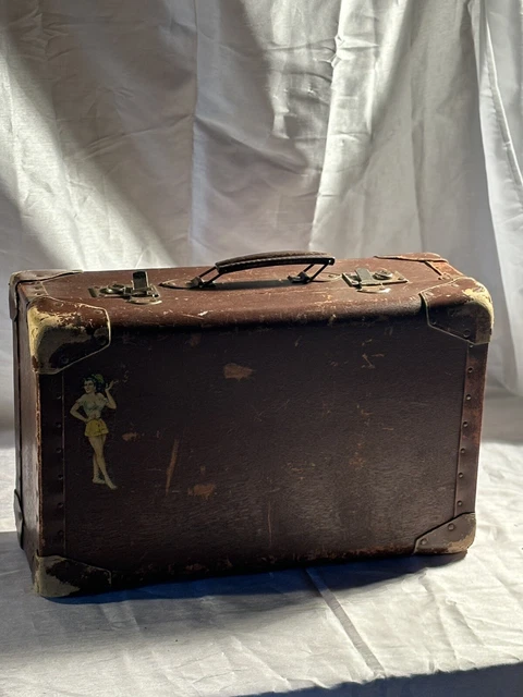 Petite Valise à Slip En Bois Vintage - Marron, Rétro, Capacité 40L, Occasion