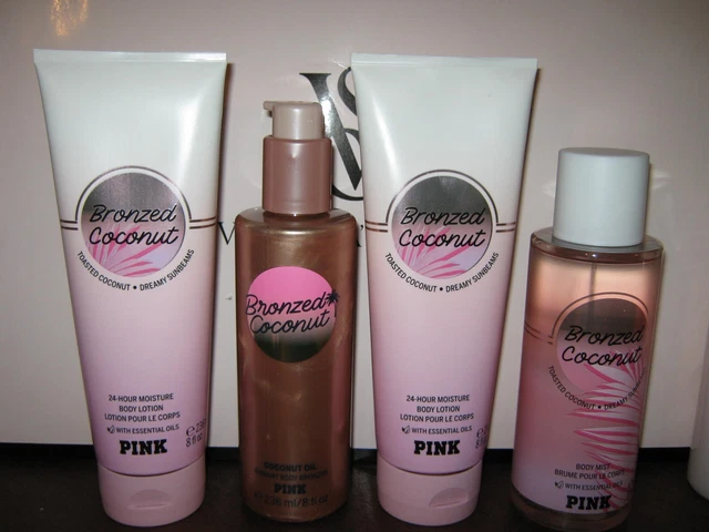 PINK VICTORIA'S SECRET BRONZED COCONUT BODY BRONZER, MIST & 2x LOTION SET/LOT PINK VICTORIA'S SECRET BRONZED COCONUT BODY BRONZER, MIST & 2x LOTION SET/LOT