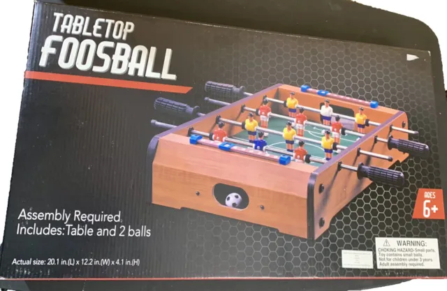 Foosball Table 20x12x4" Tabletop Soccer Game Easy Assembly NEW in Box Balls