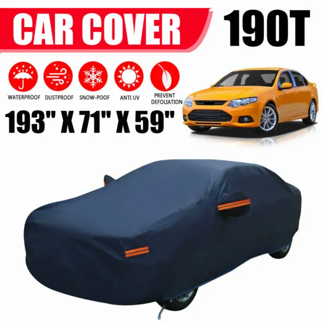 Waterproof Full Car Cover Outdoor UV Snow Dust Rain Resistant Protection 190T