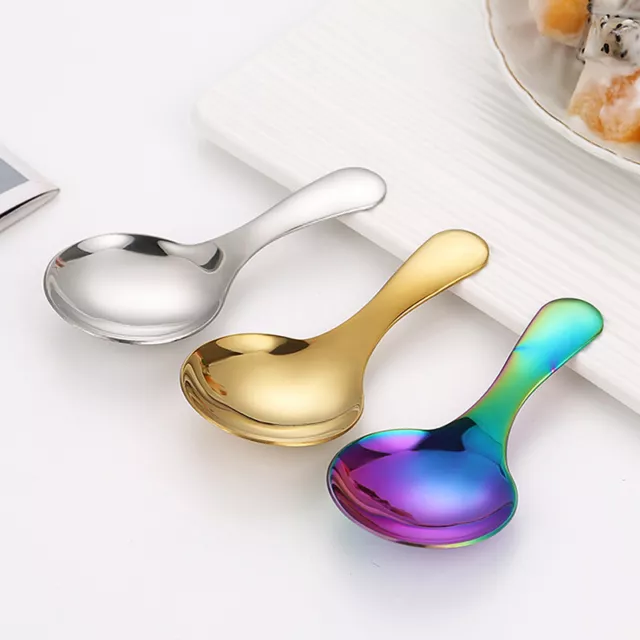 Stainless Steel Short Handle Spoon Cutlery Condiments Seasoning Kitchen Tools