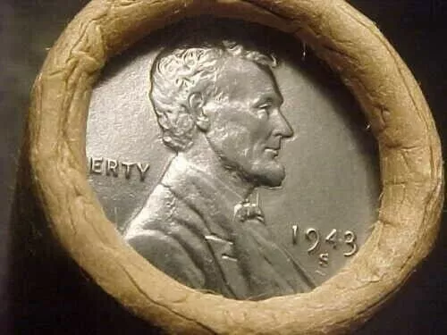 Old Roll Lincoln Wheat Penny Blank Planchet / 1943-S End Coins Obw Pristine Cent