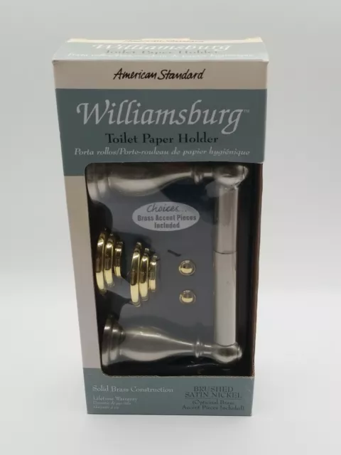 Williamsburg Tissue Toilet Paper Roll  Holder Solid Brass Brushed Satin Nickel