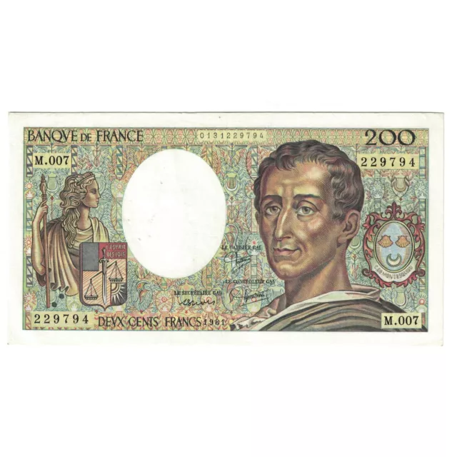 [#244700] France, 200 Francs, Montesquieu, 1981, M.007 229794, SUP, Fayette:70.1