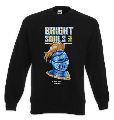 Bright Souls 3 Sweatshirt Pullover Pixel Geek Nerd Gaming Gamer Fun Retro Ritter