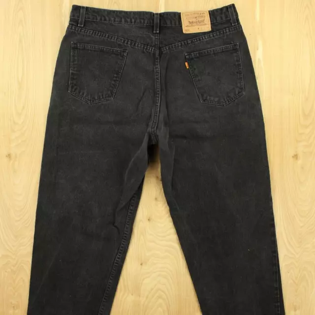 vtg usa made LEVI'S 550 faded black jeans 42 x 30 orange tab relaxed denim