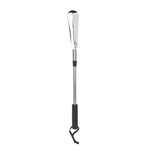 Handle Shoe Horn Portable Stretchable Stainless Steel Shoe Spoon Travel ABE