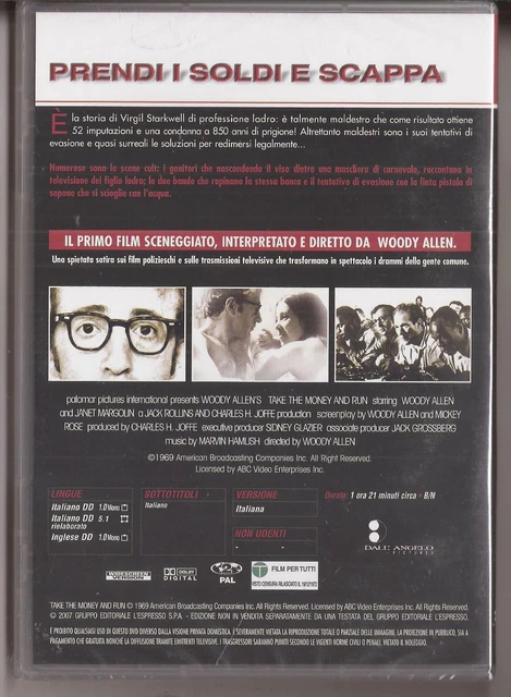 PRENDI I SOLDI e scappa dvd editoriale Woody Allen 1969 EUR 7,50