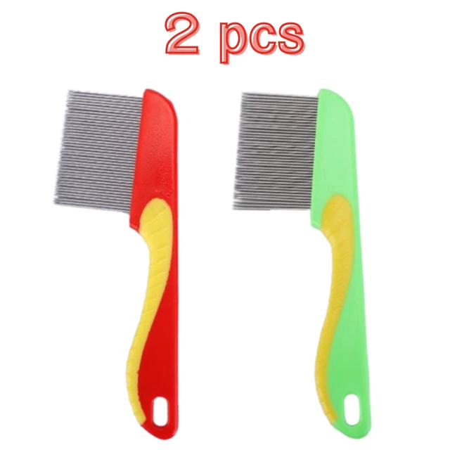 Lice Comb Hair Brush Remove Lice Eggs Ticks Nit Stainless Steel Kids Dogs Cats