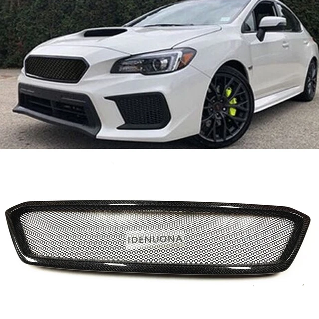 thumbnail image 2 of Gloss Black Front Bumper Upper Grille Mesh Grill Compatible With Subaru WRX STI 2015-2017 Direct Replacement 2 of 5