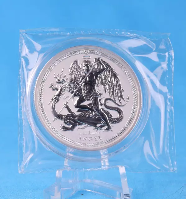 Silbermünze 1 Oz Silber 999 Isle of Man 1 Angel 2017 Reverse Proof mit Folie