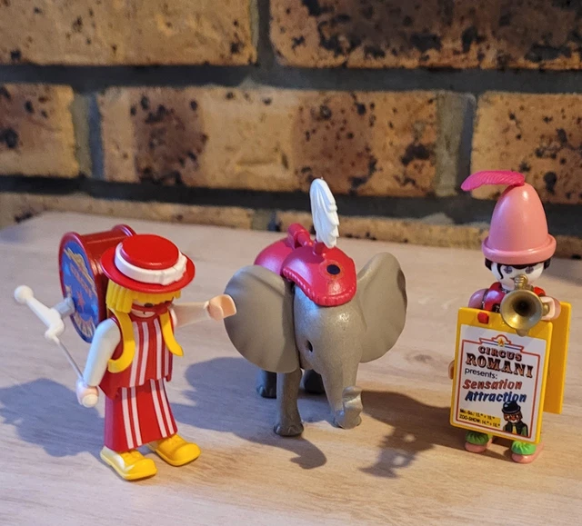 Playmobil 3392 Cirque Vintage De 1991 - 2 Clowns Musiciens, Boîte D'origine