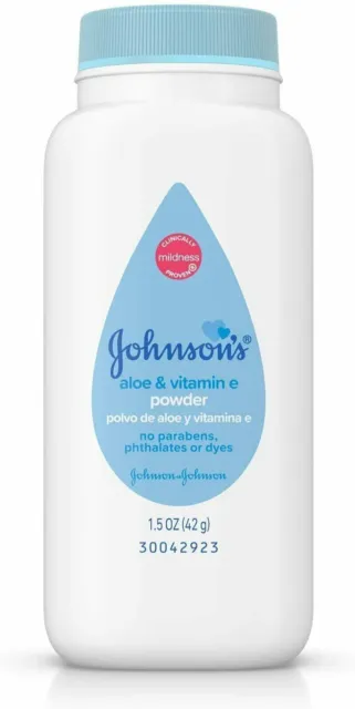 Johnson's Baby Powder Aloe & Vitamin E Paraben & Dye Free Gentle 1.5 oz 3 Pack