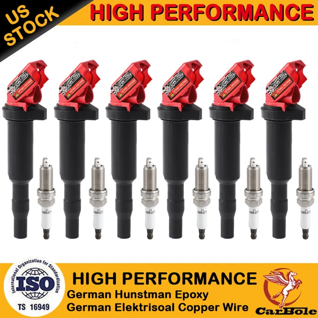 6 PACK IGNITION Coil 0221504470 + IRIDIUM Spark Plug for BMW E46 E60