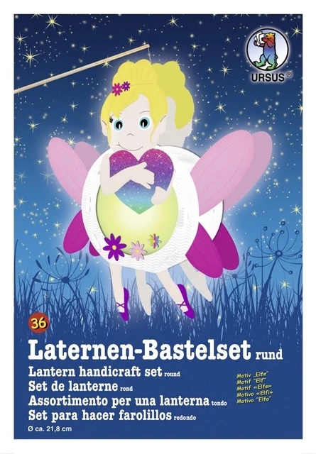 Bastelmappe Laternen-Bastelset Elfe Laterne Basteln Bastel-Mappe-Set