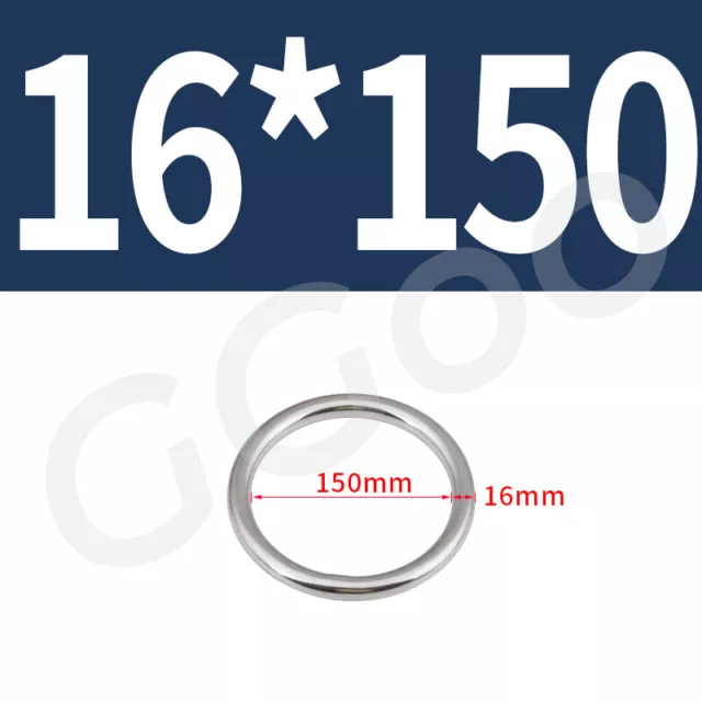 A2 Stainless Steel Metal O Ring Welded Smooth Round Wire Dia 3-16mm ID 15-150mm