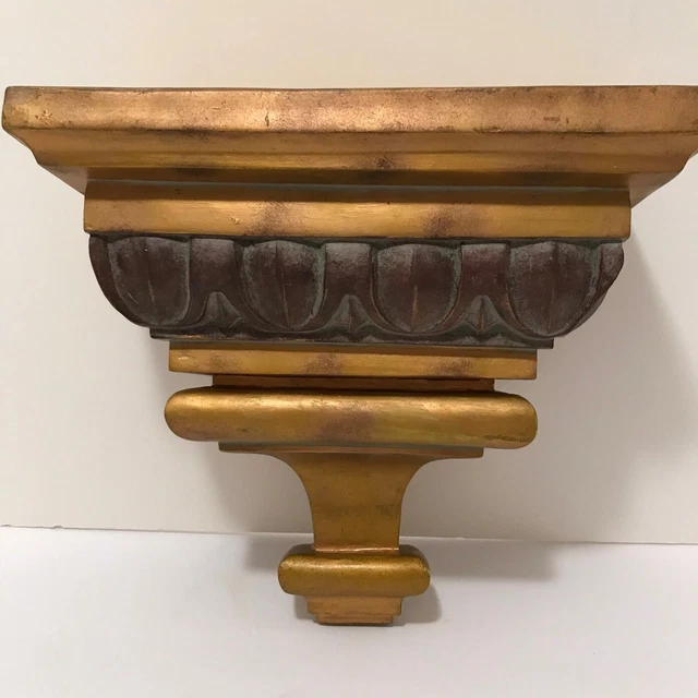 CLASSIC GOLD ACCENT Wall Display Shelf Carved Column Design Heavy Plastic 9.5" £15.77 PicClick UK