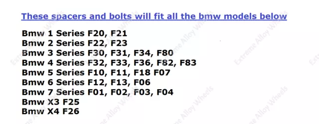 Schwarze Abstandshalter für BMW 1 2 3 4 5 6 Serie 12 mm 15 mm + M14x1,25 Schrauben 2