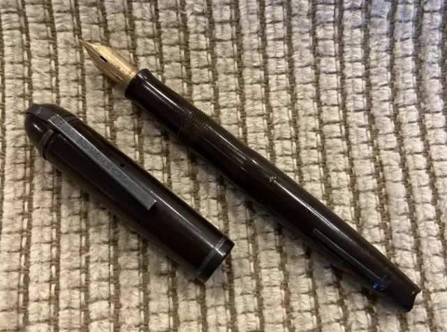 Vintage EVERSHARP SKYLINE Fountain Pen BROWN BARREL 14K NIB