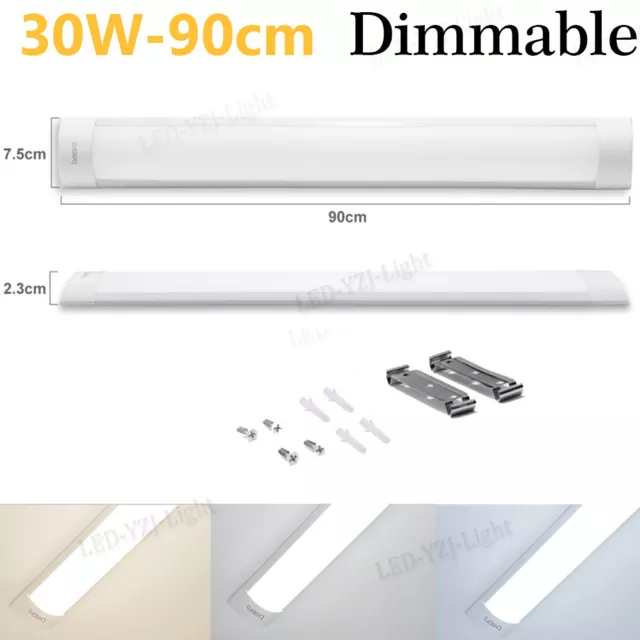 LED Slim Ceiling Batten Tube Light Linear Fluro Fluorescent 30CM 60CM 90CM 120CM