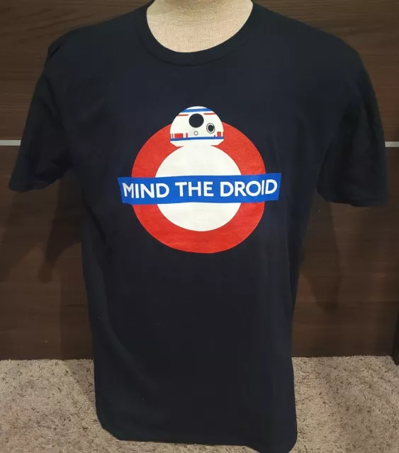 NWT Star Wars Celebration Europe 2016 Mind The Droid Black Cotton T Shirt L RARE