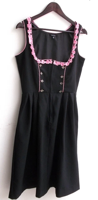 Dirndl tradizionale donna senza maniche nero taglia S 36/38 di Port Louis