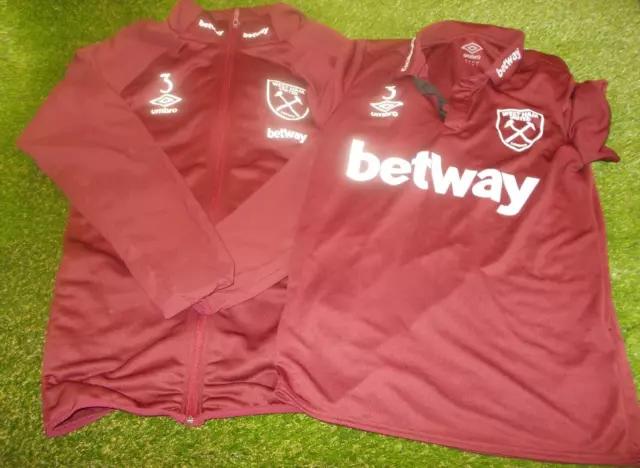 West Ham United FC Official Tracksuit Jacket & Training Polo Shirt #3 (S)