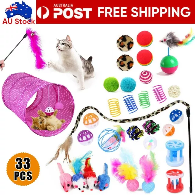 Bulk Buy Cat Kitten Toys Rod Fur Mice Bells Balls Catnip 33 items Lovely Pet Toy