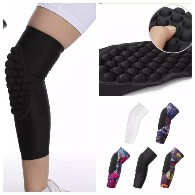 Padded Sports Knee Pads Compression Football Long Leg Sleeves Volleyball Gear