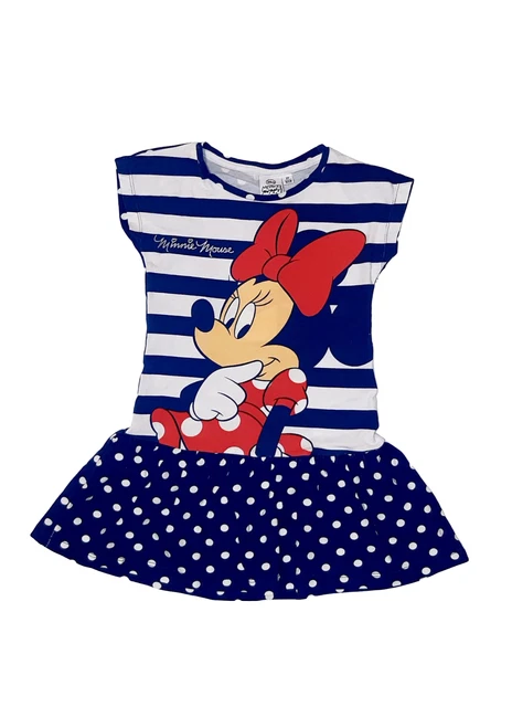 Minnie Mouse Abito Estivo Bimba In Fresco Cotone Jersey 149817 Blu