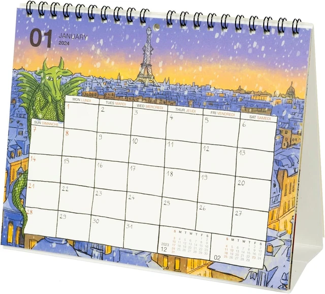 Greeting Life 2024 Calendar Jean Vincent Body size W210xH170xD70mm Desktop 100g