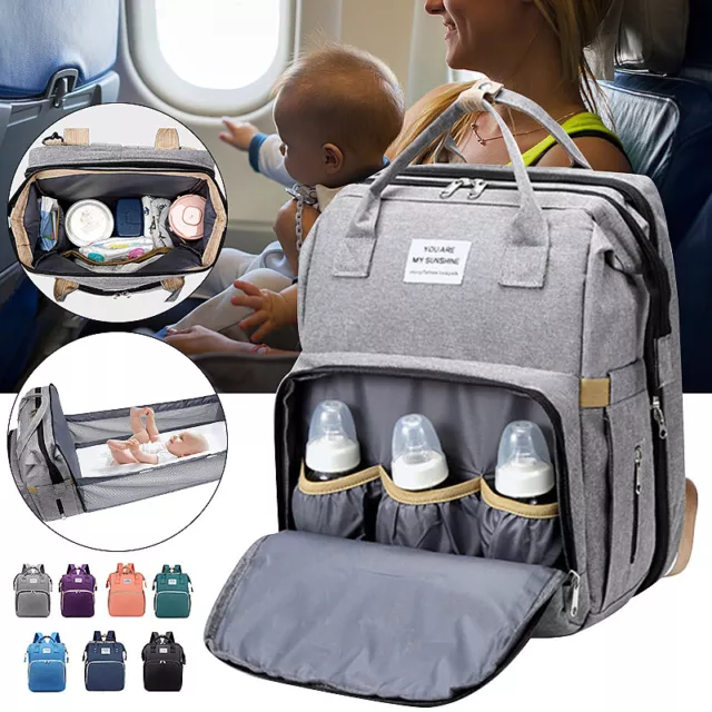 3in1 Waterproof Baby Bag Diaper Bag Backpack with Changing Station for Boy Girl