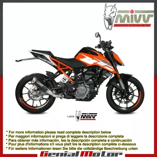 Pot D Echappament MIVV GP PRO Noir Inox pour Ktm 125 Duke 2017 > 2018