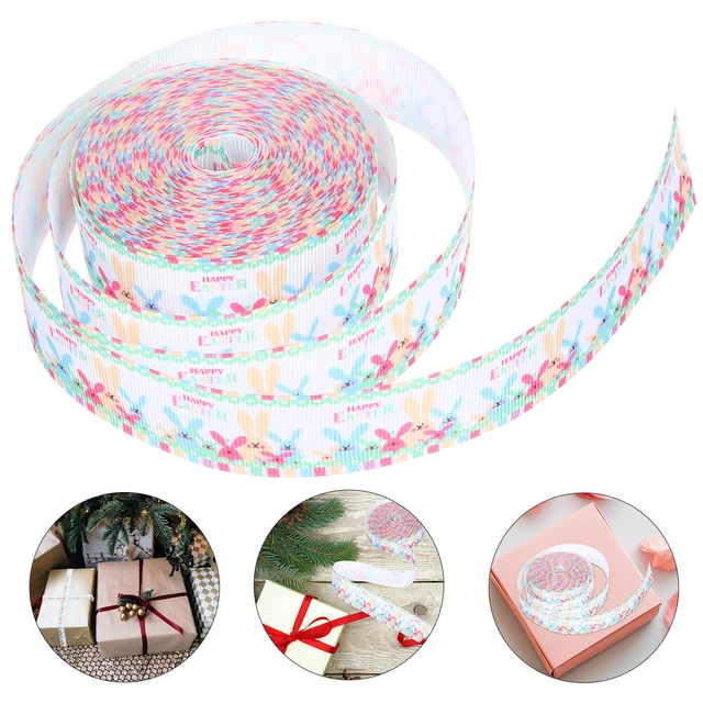 1 panecillos accesorios de pelo de Pascua cinta cinta Pascua cinta impresa envolver hazlo tú mismo artesanías