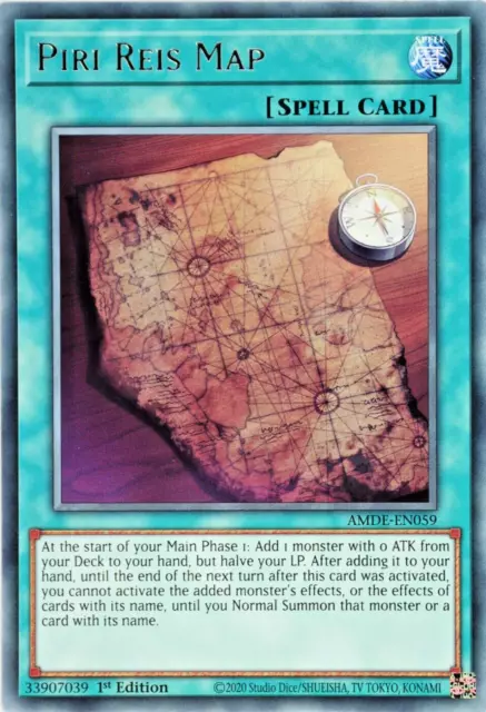 YuGiOh Piri Reis Map AMDE-EN059 Rare 1st Edition