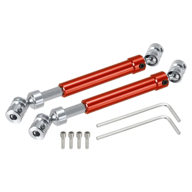 RC Car Drive Shaft CVD Drive Shaft with M4 Grub Screws Aluminum Alloy Steel Red