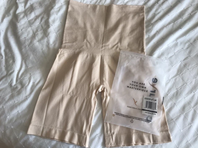Pantaloncini shapewear conturve a vita alta. Beige. Nuovo XL-2XL