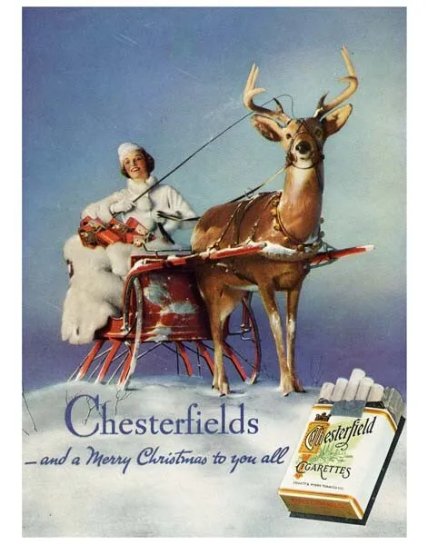 CHESTERFIELD CIGARETTE high quality vintage ad from CHRISTMAS 1935 -- va002