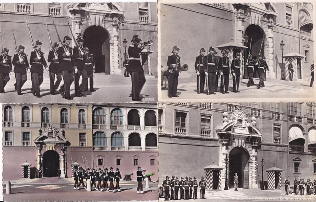 Lot of 4 Antique Postcards MONACO CARABINIERS GUARDS Relief Postcards