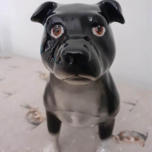 Staffordshire Bull Terrier Dog Figurine Ornament Ceramic. In GC.