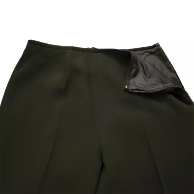 Albert Nipon Black Dress Pants Wide Sequin Bead Hem Satin Lined High Waist Sz 8 3