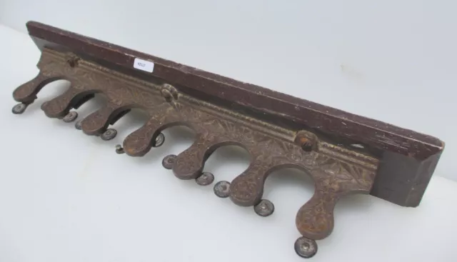 Victorian Iron Umbrella Holder Pew Church Antique Rail Old Snooker Pool Cue 16"W