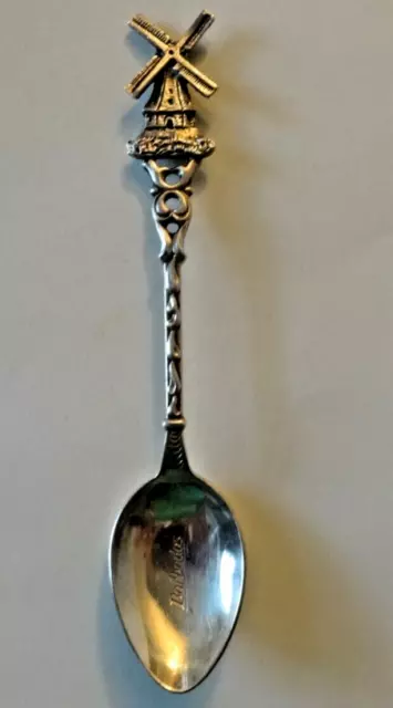 Vintage Souvenir Spoon from Barbados, Windmill Silver-Plated RARE