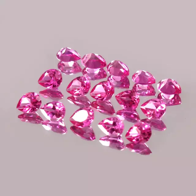 AAA Natural Ceylon Pink Sapphire Loose Pear Gemstone Cut Lot - 20 Pcs - 4x3 MM