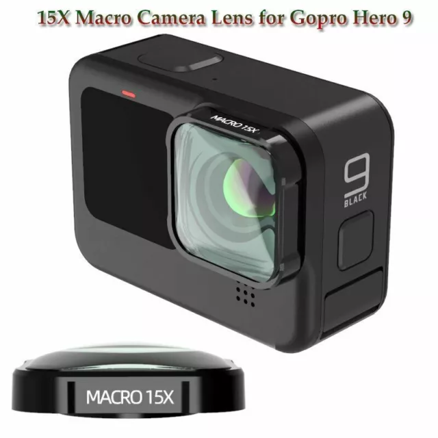15X Macro Close Up Camera Lens for Gopro Hero 9 11 Black Optical Glass Lens Vlog