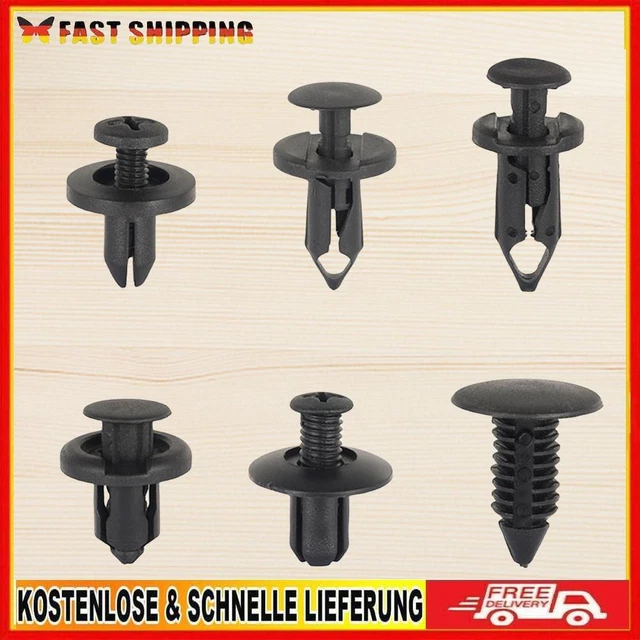 190Pcs Car Plastic Rivets Fasteners 6 Size Door Trim Panel Fender Clips Plastic