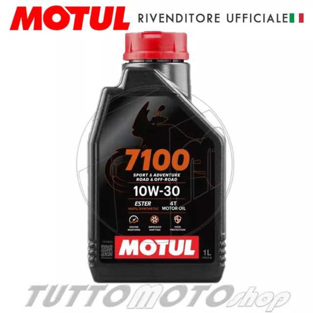 1 litro Olio Motore MOTUL 7100 10W30 4T MA2 100% Sintetico- Moto Scooter 4 Tempi