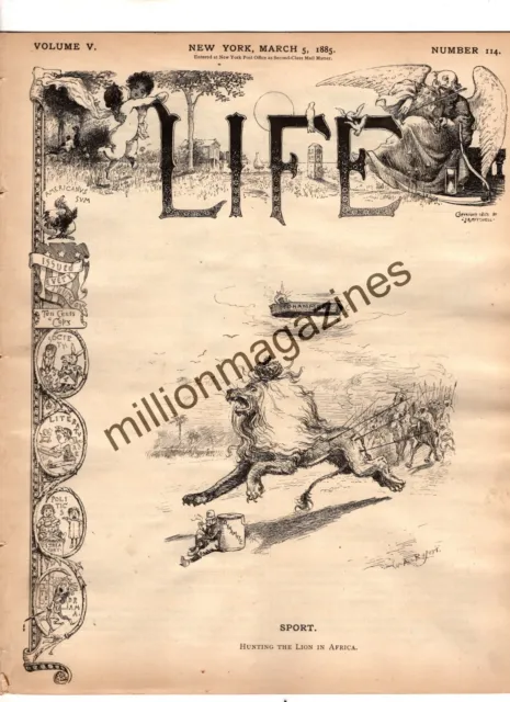 1885 Life March 5 - Islamic hunts for Britain in Africa; Lily Langtry; Crush hat